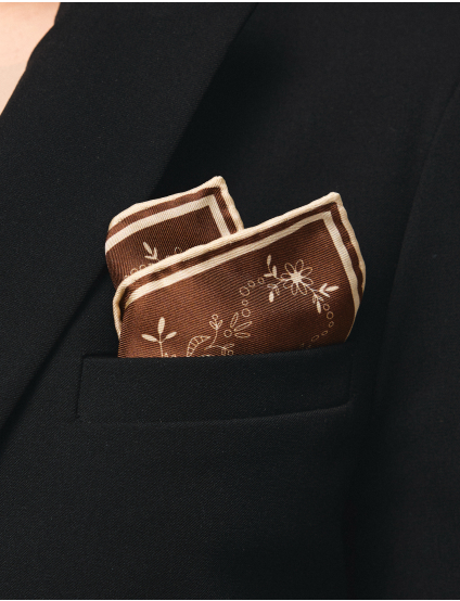 Картинка Хустка темно-коричнева з бежевим